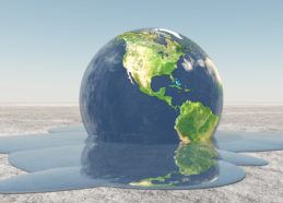 Melting globe into water