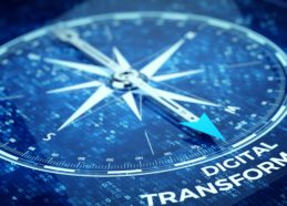 Compass pointing at digital transformation